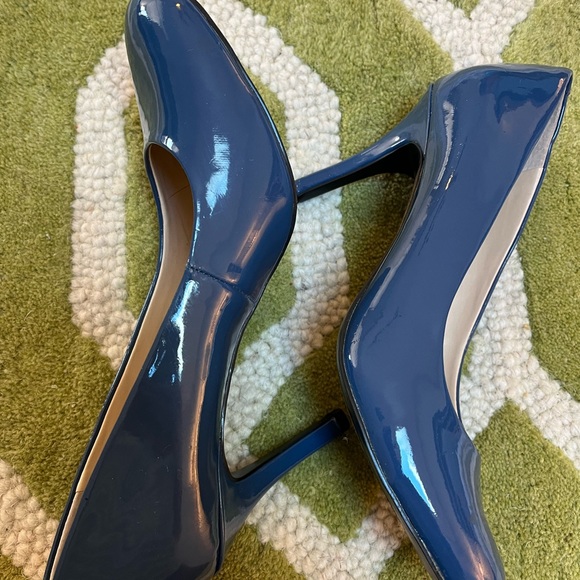 Nine West Blue Faux Patent Heels - Picture 2 of 7